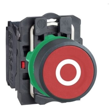 Pulsador rasante nc rojo