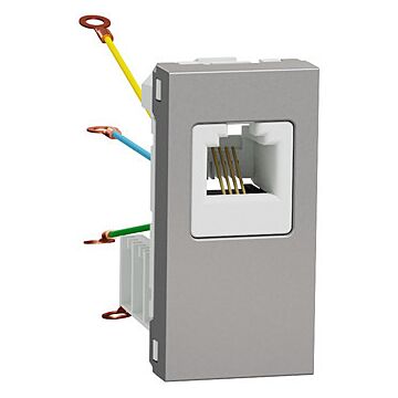 New unica toma telefono rj12 1 mod. aluminio