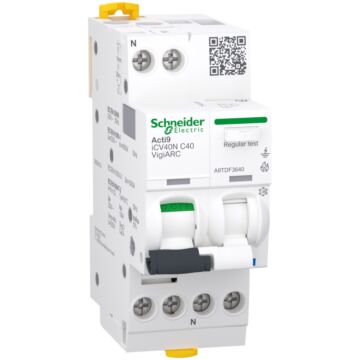 Int. combinado con arco eléctrico acti9 icv40n vigiarc 1pn 40a c 30ma a-si 10ka