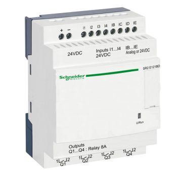 Relé programable compacto zelio logic - 12 e s - 24 v cc - reloj - sin pantalla