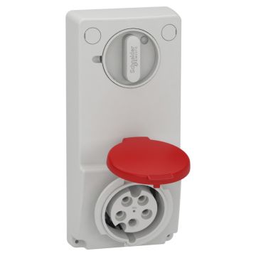 Unika interlocked socket - 16 a - 3p + n + e - 380...415 v ac - ip44 - panel