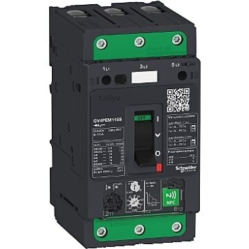 Disyuntor de motor, tesys gv4, 3p, 80 a, icu 25 ka, multifunción termomagnética, terminales de everlink