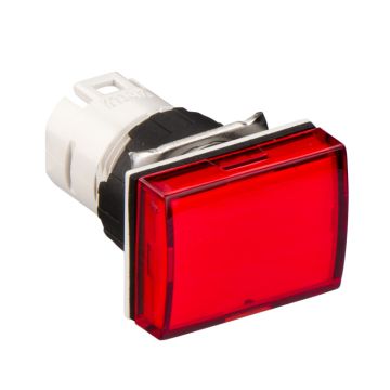 Cabeza piloto luminoso rojo rectangular ø 16 para led integrado