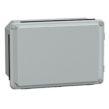 Caja industrial metálica - tapa baja- alt155xanch105xprof61 - ip55 - gris ral 7035