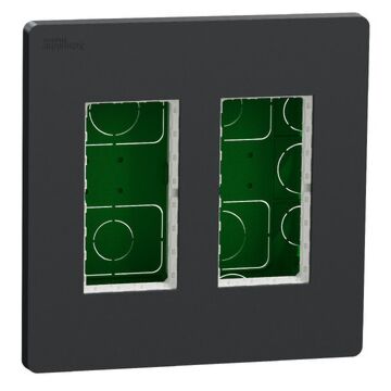 New unica system +, puesto de trabajo 2 columnas empotrar antracita