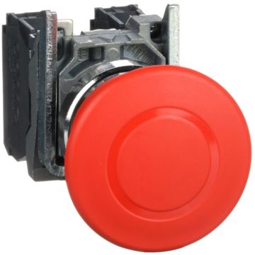 Harmony xb4 - paro de emergencia, metal, seta roja, ø40, ø22, bloqueo del gatillo push-pull, 1 no + 1 nc