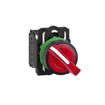 Selector luminoso led 24v  na+nc rojo