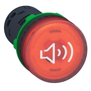 Zumbador luminoso rojo  continuo o intermitente 24v ac/dc