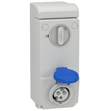Unika interlocked socket - 16 a - 2p + e - 200...250 v ac - ip44 - wall