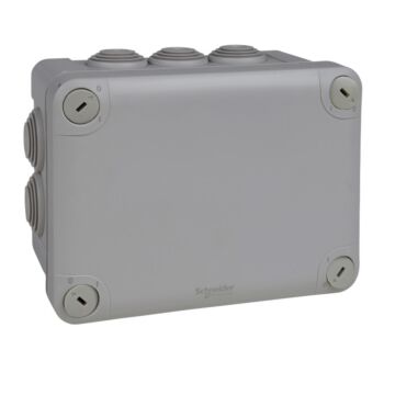 Mureva caja estanca con conos 105 x 80 x 150mm, 10 salidas ø25 ip55 ik07 gris