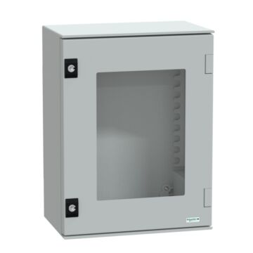 Armario mural monobloque de poliéster ip66 h430xa330xp200mm puerta acristalada