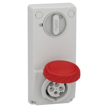 Unika interlocked socket - 16 a - 3p + e - 380...415 v ac - ip65 - panel