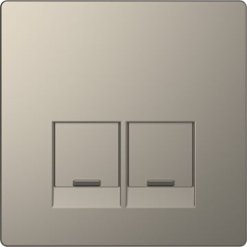 Tapa rj45 doble d-life niquel