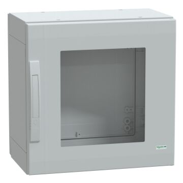 Armario de poliéster, panelset pla, completamente cerrado, puerta de cristal 500x500x320 ip65.