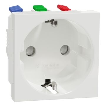 New unica, enchufe 2p+e, 16a, schuko, conexión rápida, polar