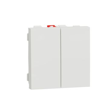 New unica doble conmutador 2 mod blanco polar