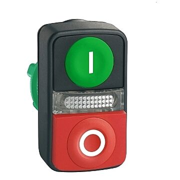 Harmony xb5 - cabeza pulsador   doble lum  verde-rojo  rs ip66