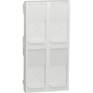 New unica system +, tapa cuadruple rj45 keystone polar