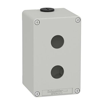 Harmony xap, xb2 sl, estación de control vacía, aleación de zinc, gris, m20, 2 orificios 22mm, 80 x 130 x 77, ul culus