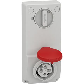 Unika interlocked socket - 16 a - 3p + e - 380...415 v ac - ip44 - panel