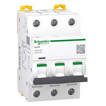 Magnetotérmico, acti9 ic60n, 3p, 3 a, b curva, 6000 a (iec 60898-1), 50 ka (iec 60947-2)