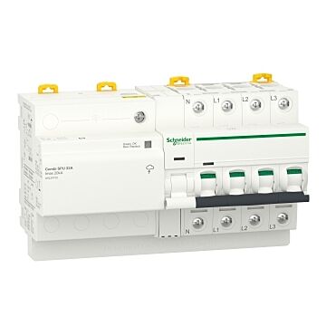 Acti9 combi spu, interruptor automático con protección combinada contra sobretensiones, 3p + n, 32 a