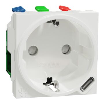 New unica german socket outlet + usb c 10,5w white