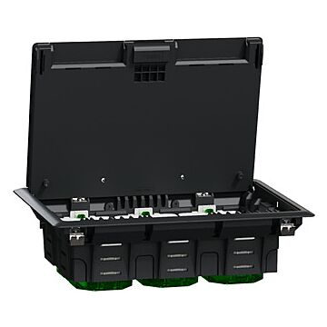 Unica system, caja de suelo l, plástico, ip24, 6 módulos