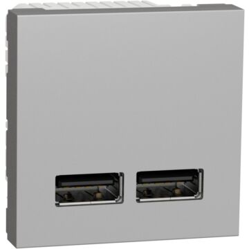 New unica cargador doble usb 2;1a 1 mod. aluminio