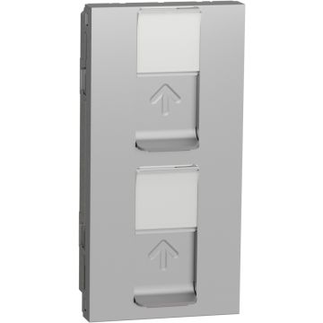 New unica system +, tapa doble rj45 s-one aluminio