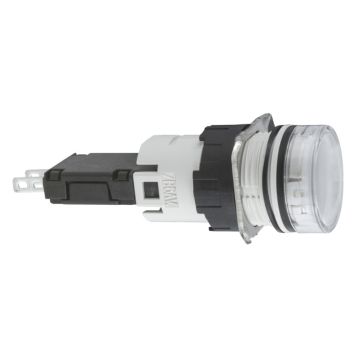 Piloto luminoso circular blanco ø 16 - led integrado - 24 v - conector