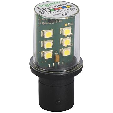 Bombilla led blanca, luz intermitente - ba 15d - 24 v ca/cc