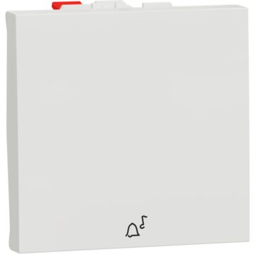 New unica, pulsador simbolo timbre na, 10 a, 2 módulos, conexión rápida, ip4x, polar