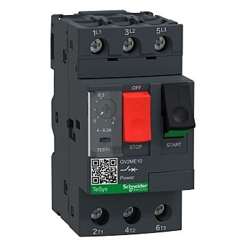 Disyuntor de motor magnetotérmico gv2me - 4/6,3a
