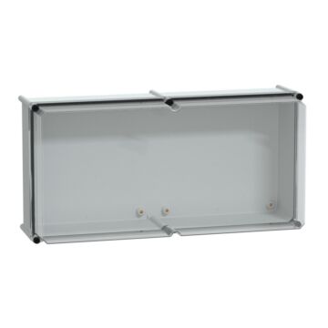 Pls box, polyester rear, transparent pc cover ip65 36x72x23cm ((*))