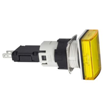 Piloto luminoso rectangular amarillo ø 16 led 24 v