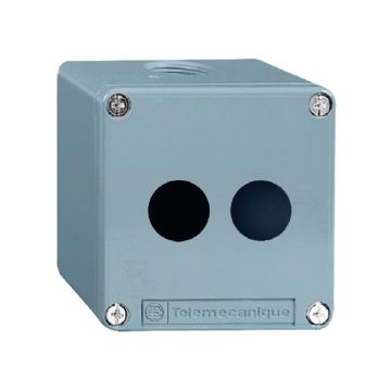 Caja metálica ip65 2 taladros diámetro 22,2 profundidad 49mm azul