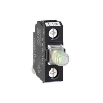 Bloque luminoso, harmony xald, xalk, blanco, para cabeza de 22mm, led universal, montaje en la parte posterior de la caja, 24v ac/dc
