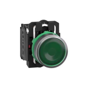 Pulsadores luminiso led 24v  na+nc  verde