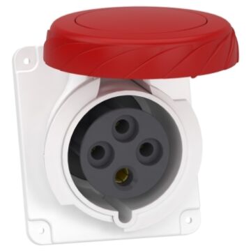 Pratika socket - screw - angled - 32a - 3p + e - 380...415 v ac - panel