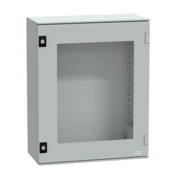 Armario mural monobloque de poliéster ip66 h530xa430xd200mm puerta acristalada