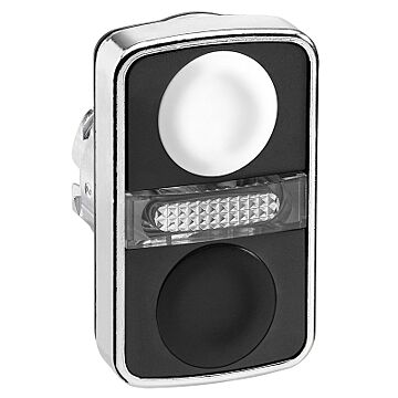 Cabeza pulsador  doble lum blanco-negro rr ip66