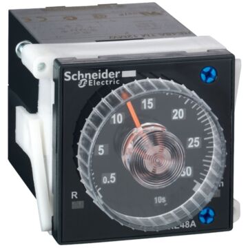 Relé temporizado modular, 5 a, 2 nanc, 0,02 s...-300 h, retardo a la conexión, 24...240 v ca/cc
