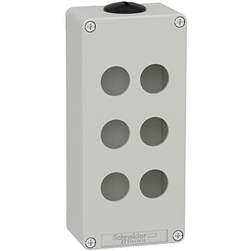 Harmony xap, xb2 sl, estación de control vacía, aleación de zinc, gris, m25, 6 orificios 22mm, 80 x 175 x 51,5