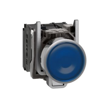 Pulsador  luminoso led 230vca 1na+1nc azul