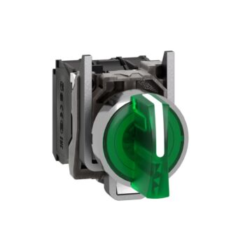 Selector luminoso verde 3 posiciones   fijas 120v 1na1nc