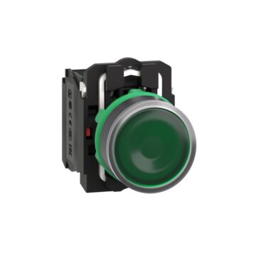 Pulsador  luminoso  led 230v na+nc verde