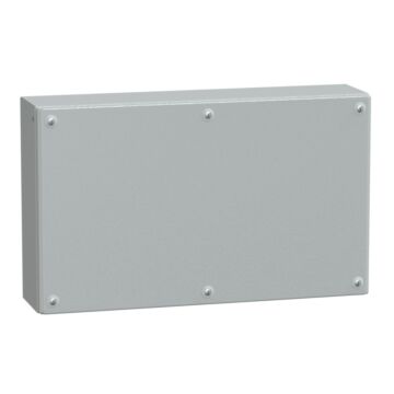 Caja industrial de acero con puerta ciega, panelset sbm, h300xw500xd120 ip66 ik10 ral 7035