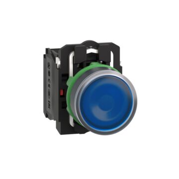 Pulsador  lum led 230vca 1na+1nc azul