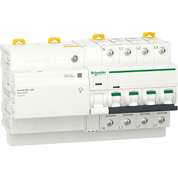 Acti9 combi spu, interruptor automático con protección combinada contra sobretensiones, 3p + n, 50 a